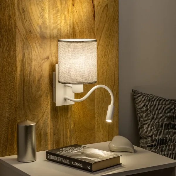 Brilagi - Applique a LED NUBILA 1xE27/25W/230V + LED/3W bianco/grigio