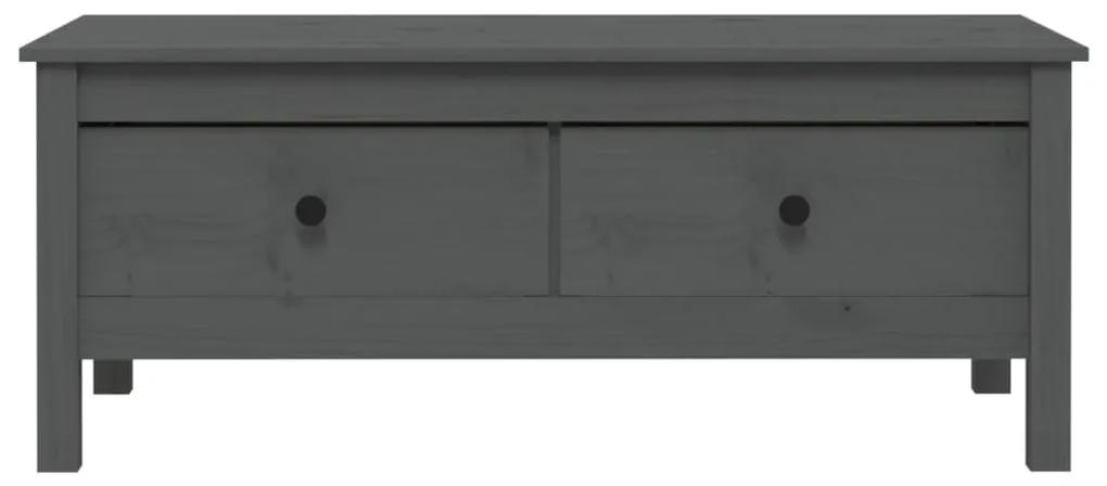Tavolino da Salotto Grigio 100x50x40 cm Legno Massello di Pino
