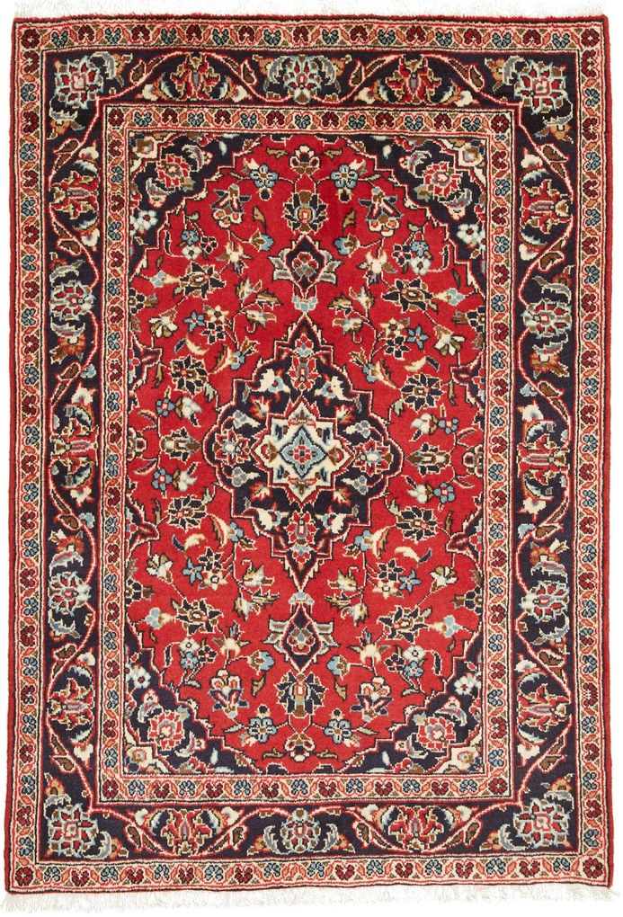 Kashan Tappeto persiano 100 x 150 Rosso (Iran) Annodato A Mano