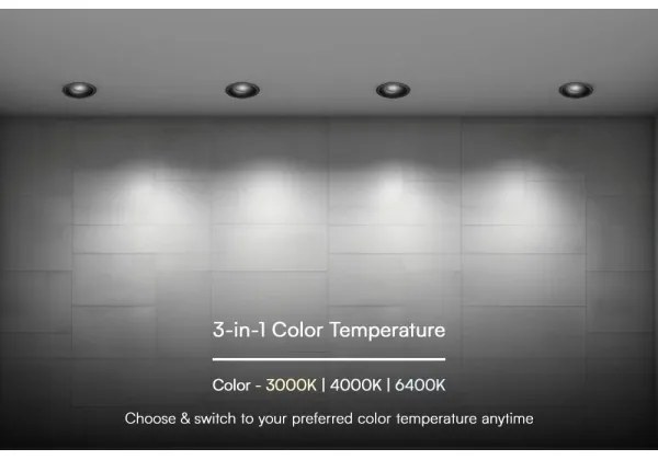 Lampada LED da incasso LED/18W/230V 3000/4000/6400K ø 10,6 cm nero