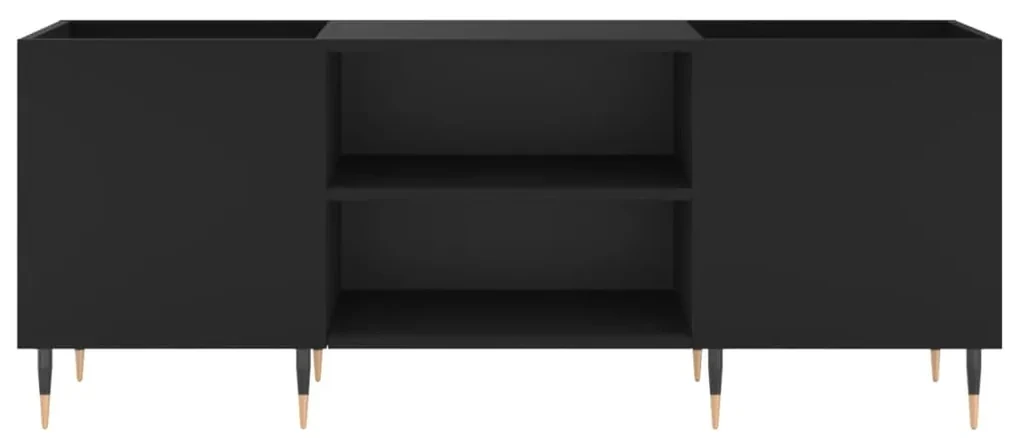 Mobile porta dischi nero 121x38x48 cm in legno multistrato