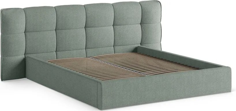 Letto matrimoniale imbottito color menta con contenitore con rete inclusa 160x200 cm Eric – Micadoni