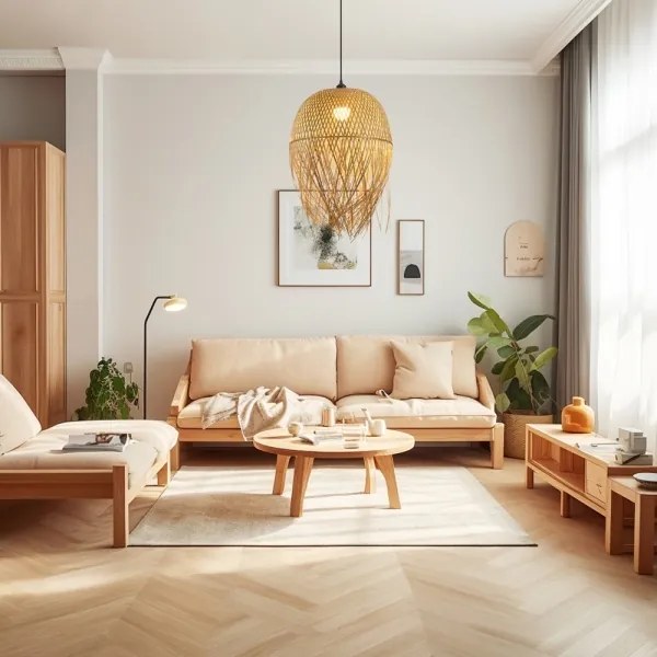 Immax 08271L - Lampadario a sospensione con filo HILO 1xE27/40W/230V diametro 45 cm bambù