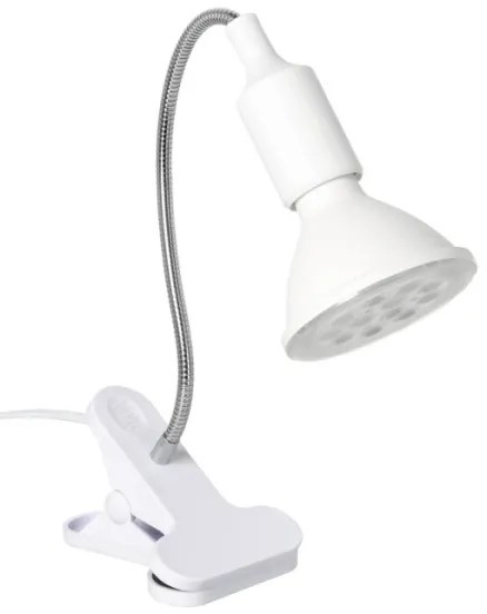Lampada da tavolo flessibile con clip PLANTY 1xE27/30W/230V bianca