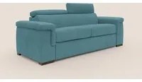 Divano Letto 3 Posti 220x100x95 cm in Tessuto Azzurro