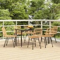 Set da Pranzo da Giardino 7 pz in Polyrattan 3157877