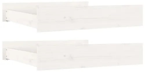 Cassetti per Letto 2 pz in Legno Massello di Pino Bianco