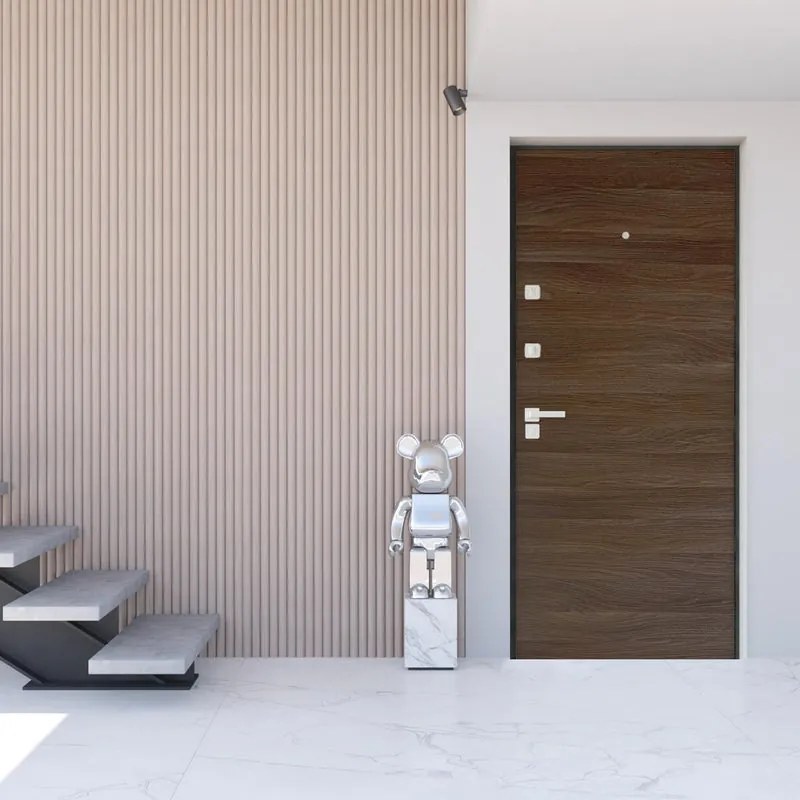 Pannello per porta blindata laminato noce L 95  x H 213 cm, Sp 4 mm
