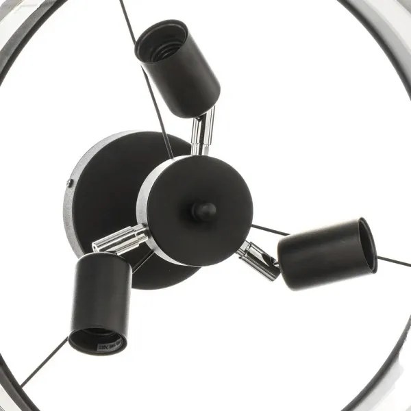 Lampadario a sospensione con supporto rigido HELEN 3xE27/15W/230V nero/cromo lucido
