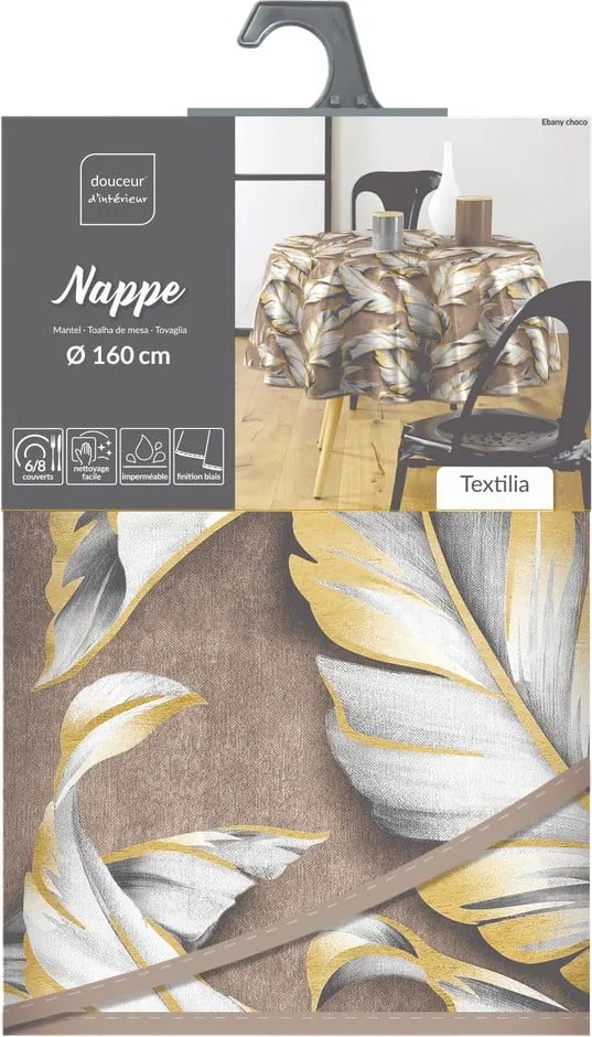 Tovaglia adatta per pulizia con panno umido ø 160 cm Ebany – douceur d'intérieur