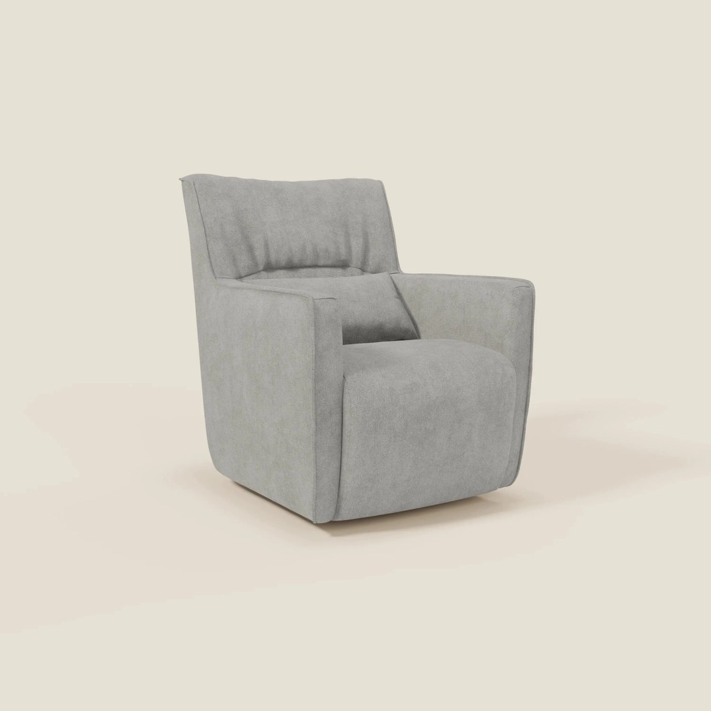 Tulla Poltrona girevole in tessuto impermeabile T02 grigio chiaro