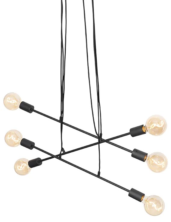 Lampada a sospensione moderna nera 80 cm 6 luci - Sydney
