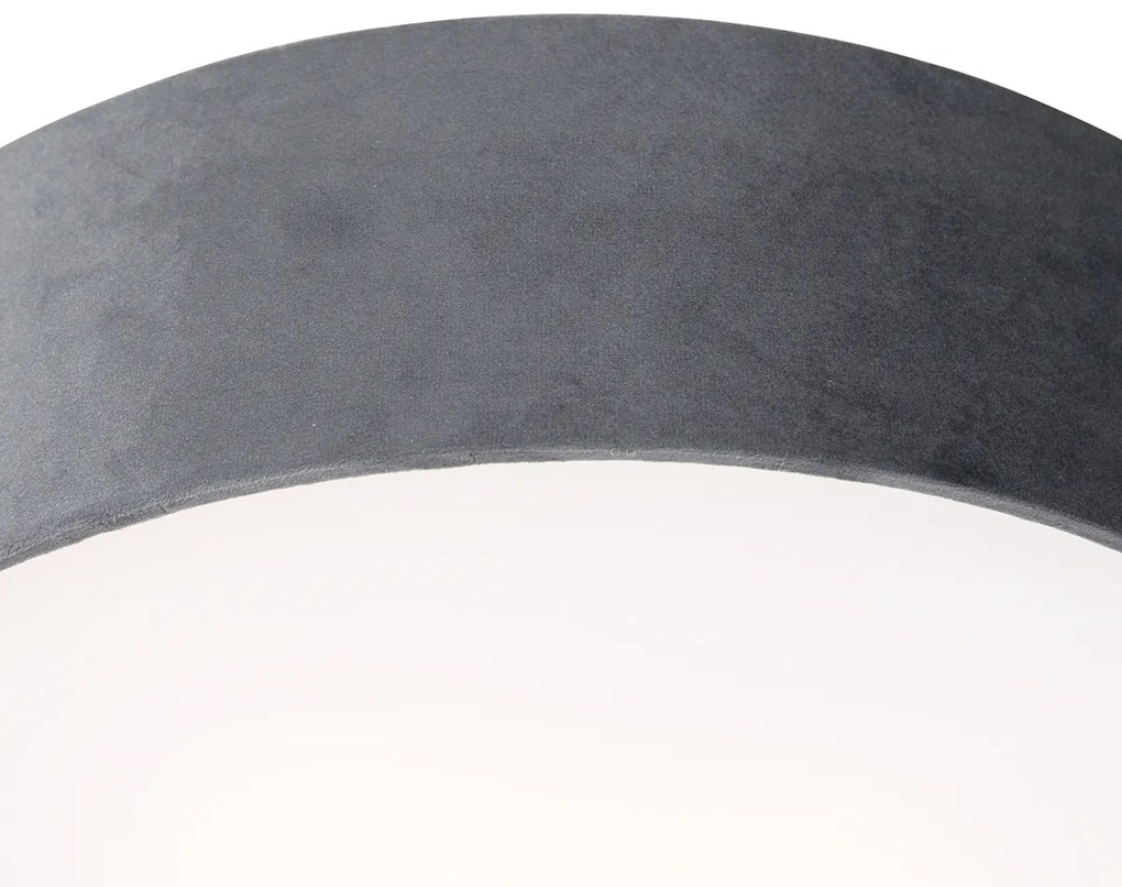 Plafoniera moderna grigia 40 cm con interno dorato - Drum