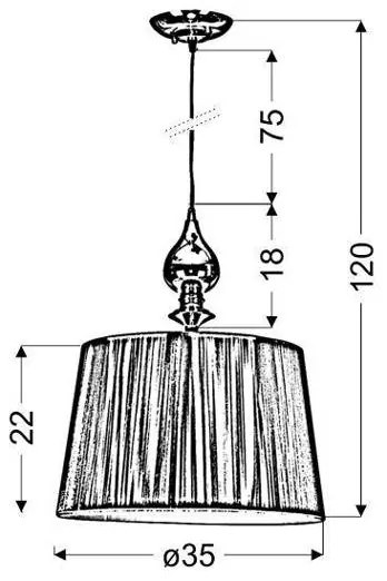 Lampadario a sospensione con filo GILLENIA 1xE27/60W/230V