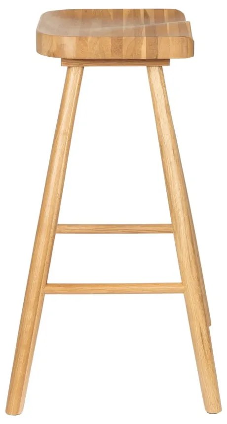 Sedia da bar di colore naturale in rovere massiccio (altezza della seduta 65,5 cm) Vander – White Label