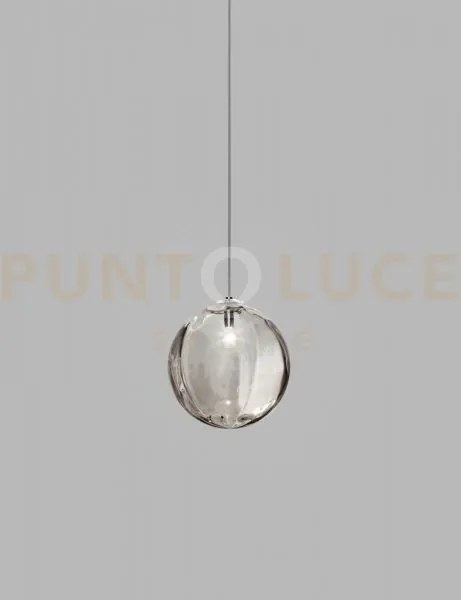 Puppet sospensione g fume' trasparente cromo lucido 1 luce attacco g9