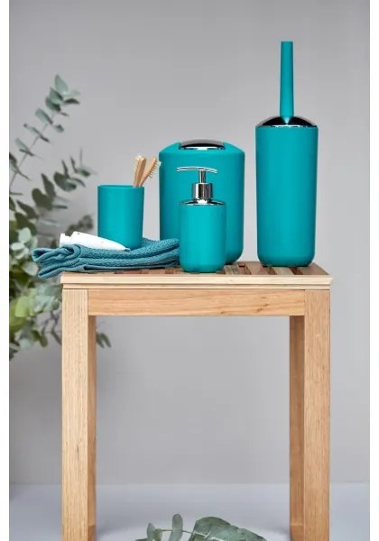 WENKO 21227100 - Pattumiera BRASIL 19,5x31 cm turchese/cromo lucido