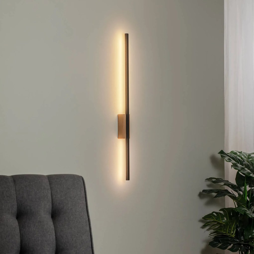 TK Lighting Applique a LED Flash, nero/pino, altezza 79 cm, a 1 luce