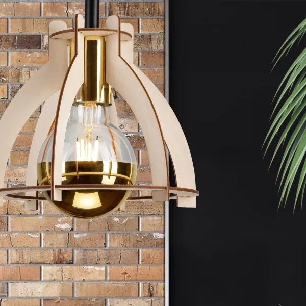 Lampadario a plafone LANDO 1xE27/15W/230V faggio