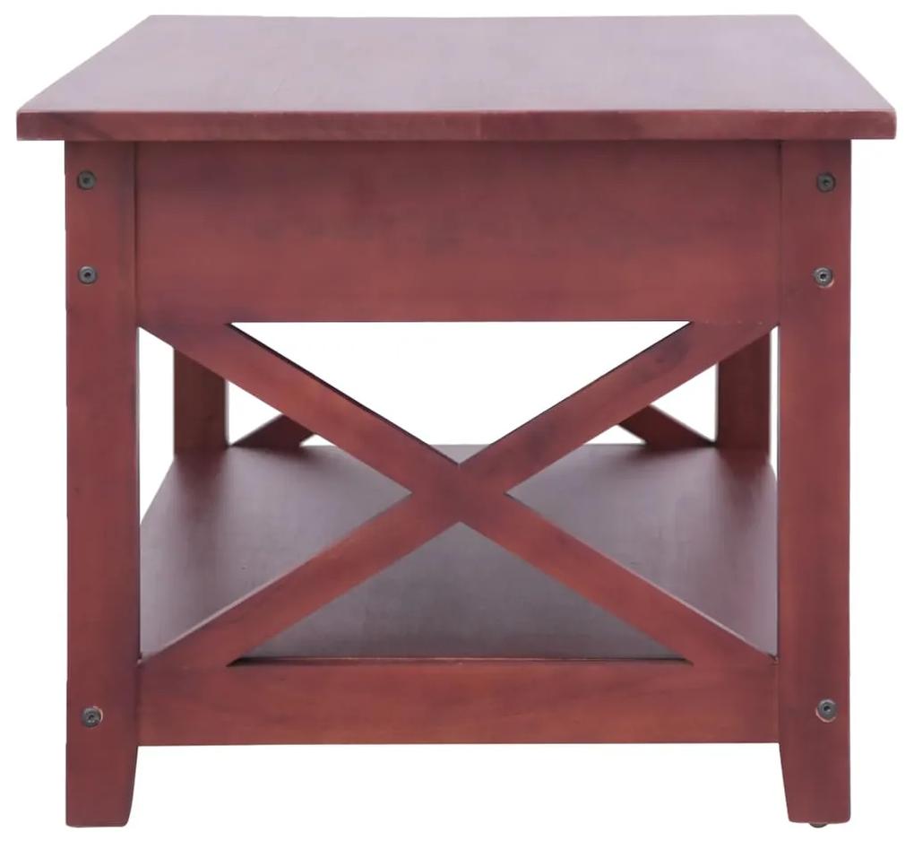 Tavolino da caffè marrone 100x55x46 cm legno massello di mogano