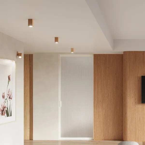 Sollux SL.1040 - Faretto KEKE 1xGU10/40W/230V 10 cm quercia