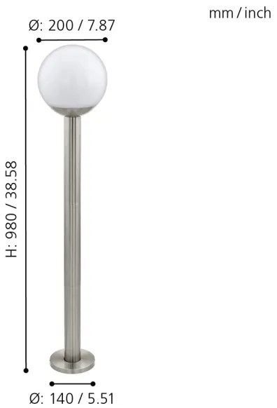 Eglo 33566 - Lampada LED dimmerabile da esterno NISIA-C 1xE27/9W/230V 980 mm IP44