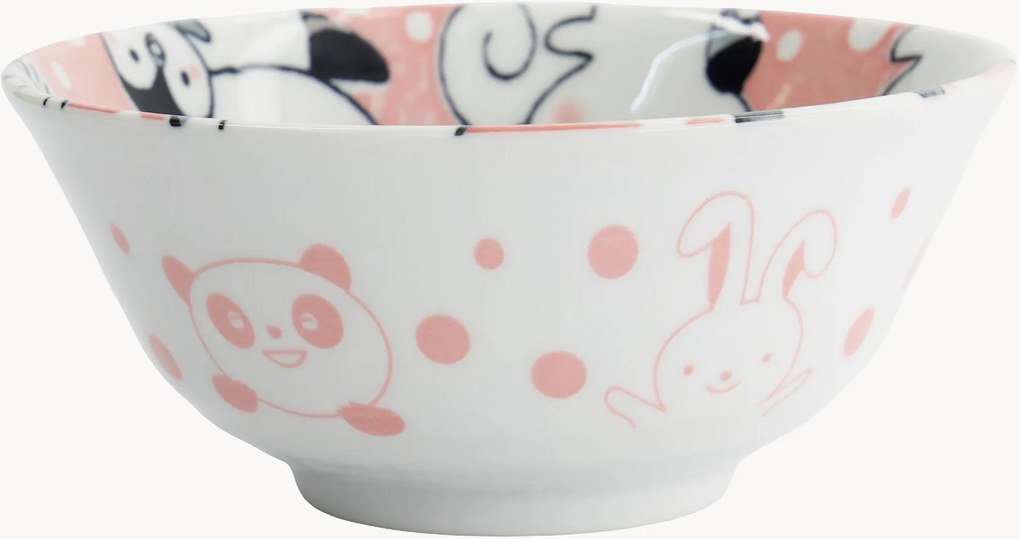 Set di 6 ciotole in porcellana Tayo Pink Kawaii Animals