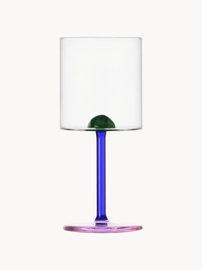 Bicchiere vino in vetro borosilicato fatto a mano Dot