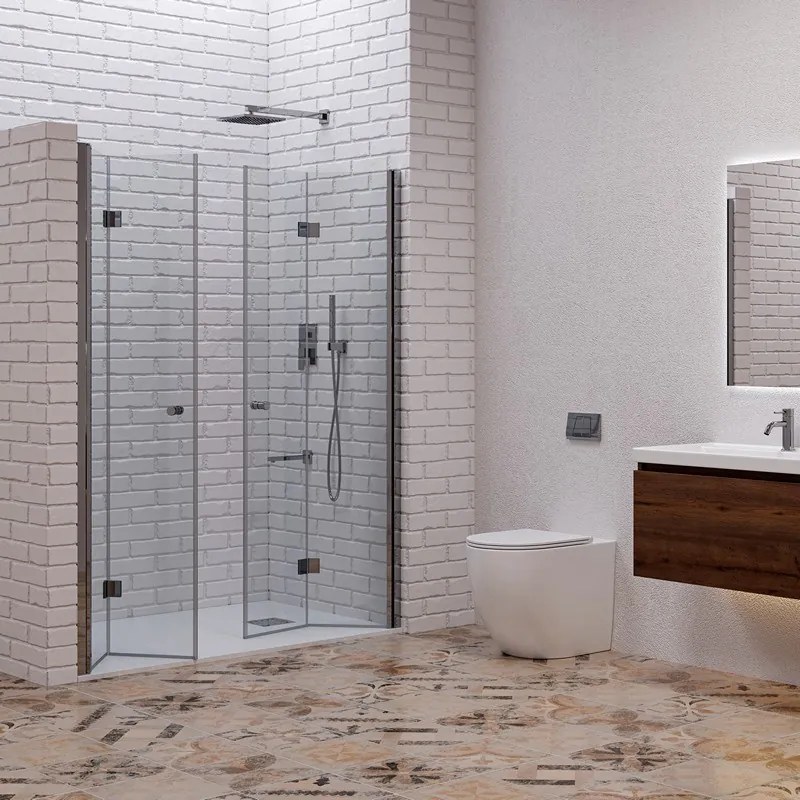 Porta doccia a doppio soffietto 170-173 cm | KAM-KS700DC - KAMALU