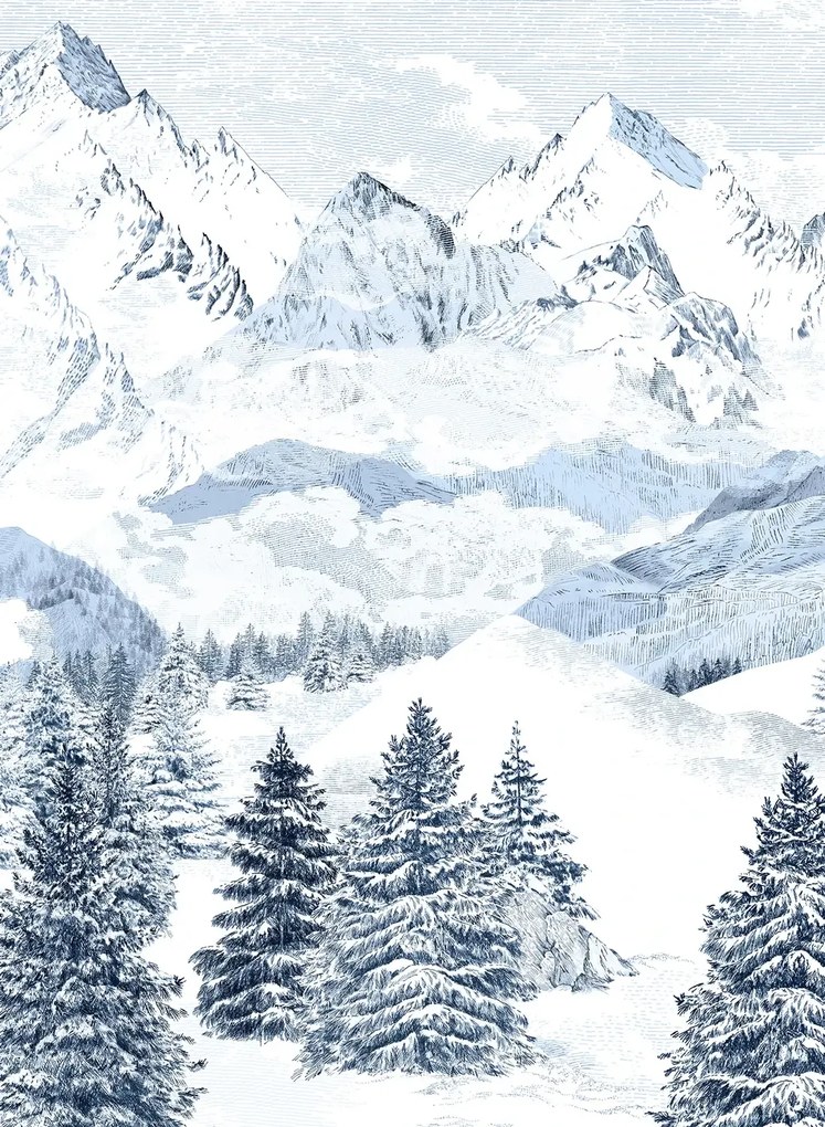 Isidore Leroy Wandbild Les Cimes Bleu - Panel A