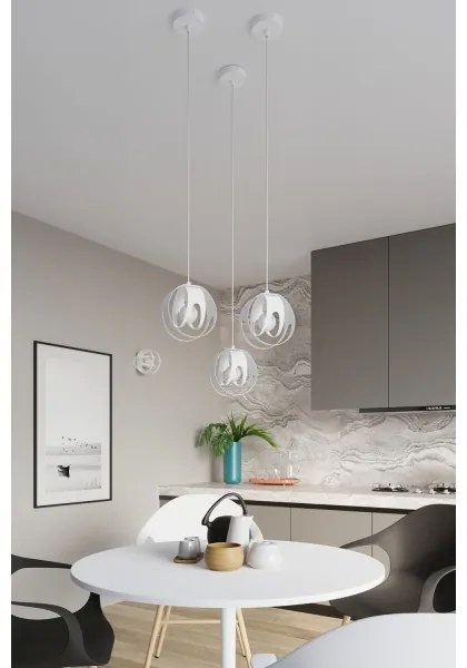 Sollux SL.1082 - Lampadario a plafone TULOS 1xE27/60W/230V bianco