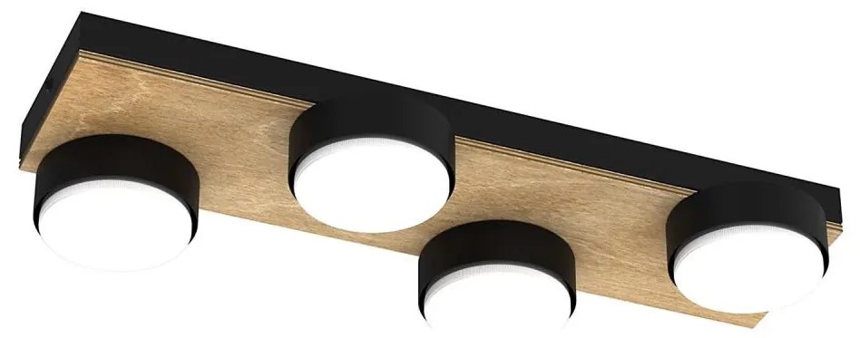 Plafoniera SEMA 4xGX53/15W/230V nero/marrone/quercia