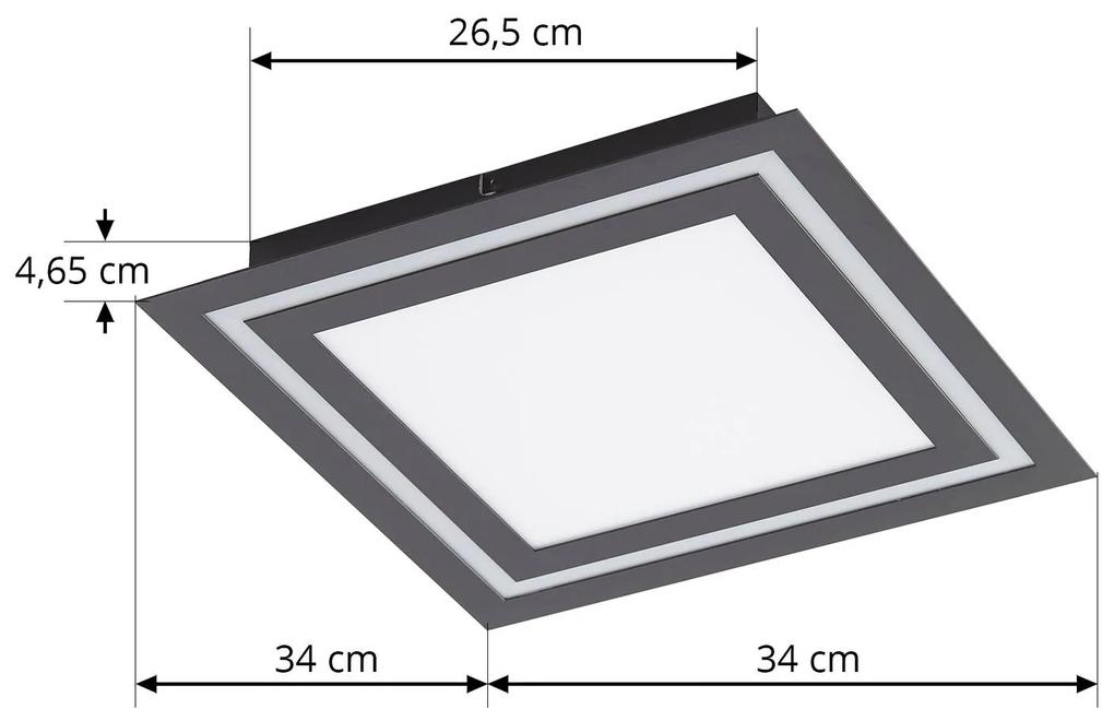 Lucande Leicy plafoniera LED RGBW nero 34cm