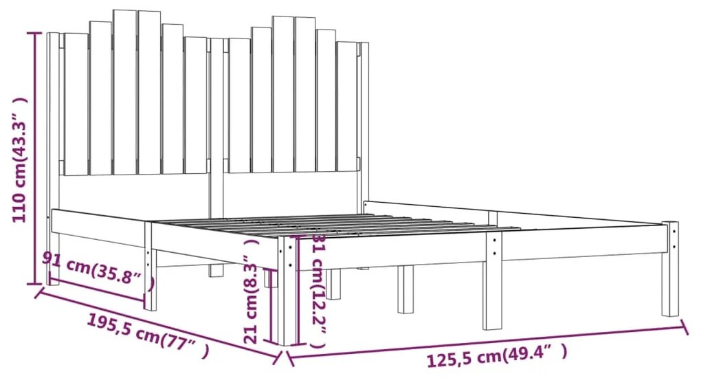 Giroletto in Legno Massello 120x190 cm Small Double