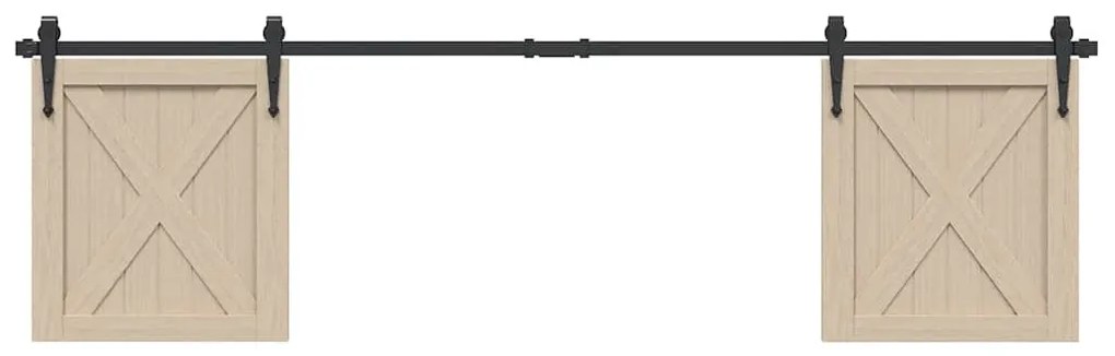 Kit Anta Scorrevole Per Armadio 183 Cm İn Acciaio Al Carbonio /