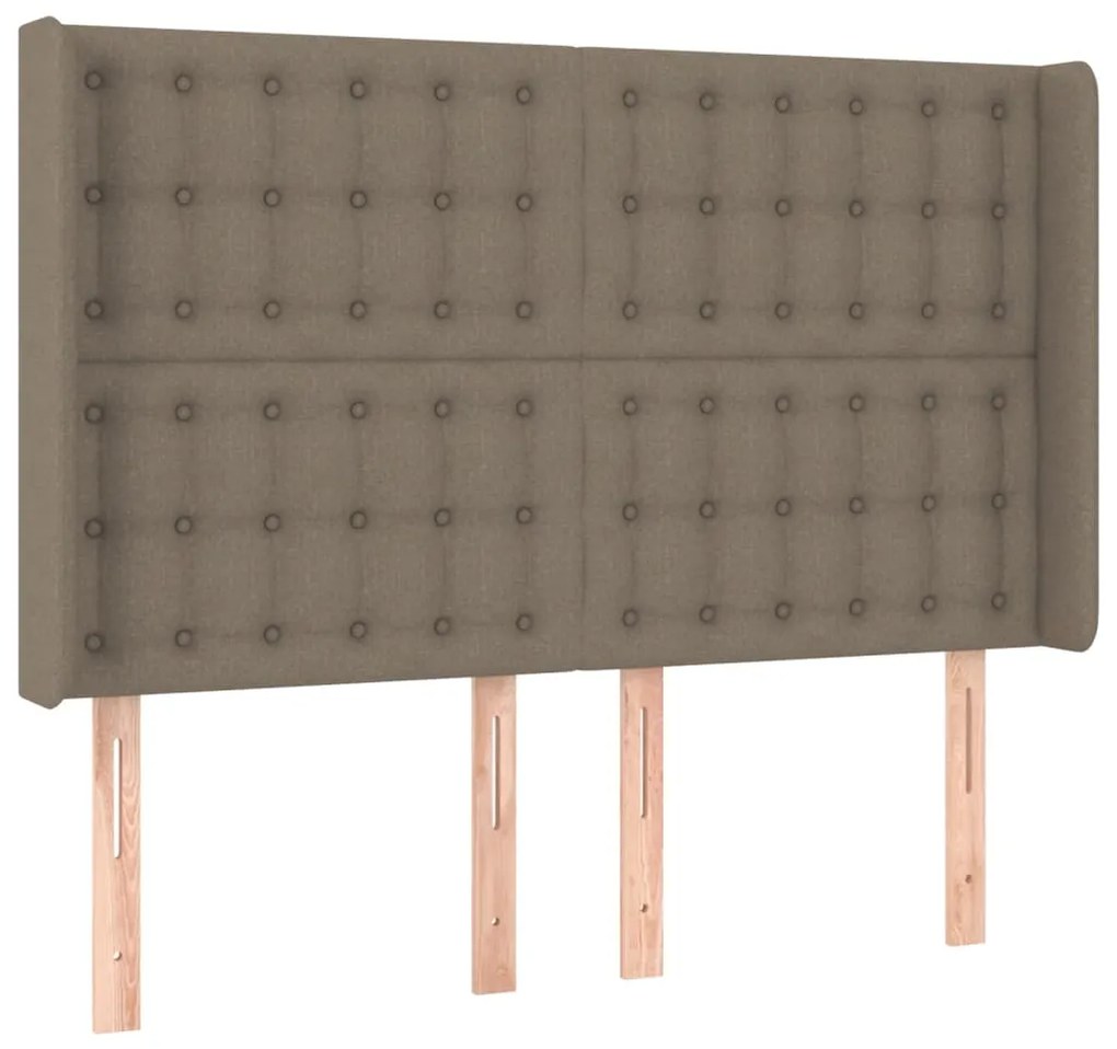 Testiera a led tortora 147x16x118/128 cm in tessuto