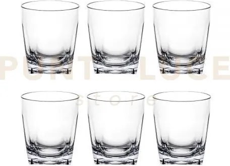Tumbler bicchieri bassi set 6 pezzi trasparenti