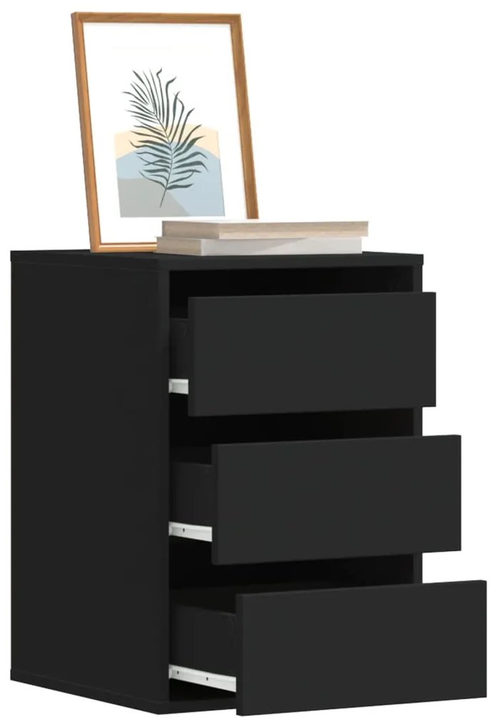 Cassettiera Angolare Nera 40x41x58 Cm İn Legno Multistrato /