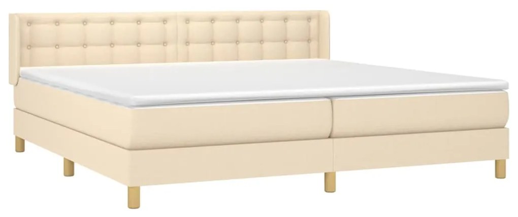 Giroletto a molle con materasso crema 160x200 cm in tessuto