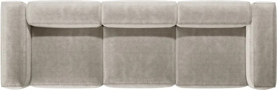 Divano beige con rivestimento in velluto a coste 364 cm Bergamo – Cosmopolitan Design