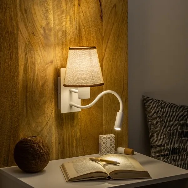 Brilagi - Applique a LED NUBILA 1xE27/25W/230V + LED/3W bianco/marrone