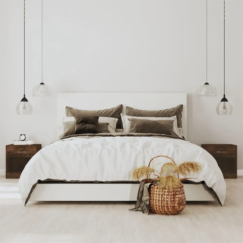 Comodini 2pz Con Cassetto Rovere Fumo /