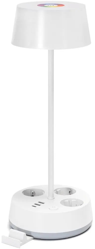 Aigostar-LED RGBW Lampada da tavolo dimmerabile con prese e USB LED/4,6W/230V bianca
