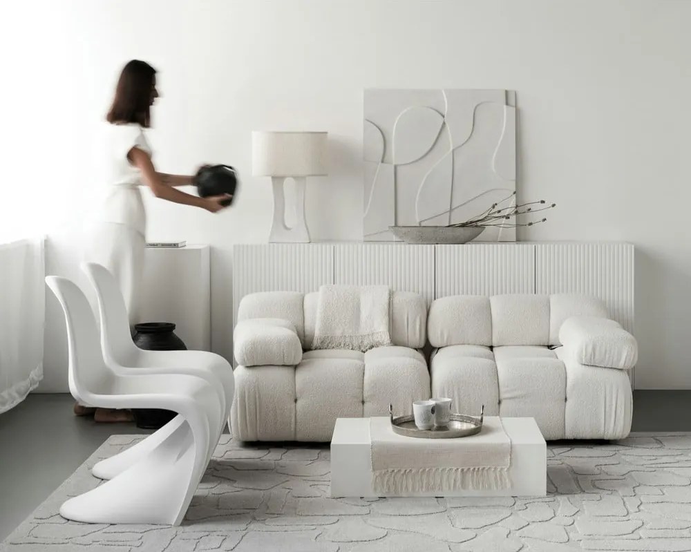 Tappeto in lana grigio chiaro 133x190 cm Morphic Dunes - Agnella