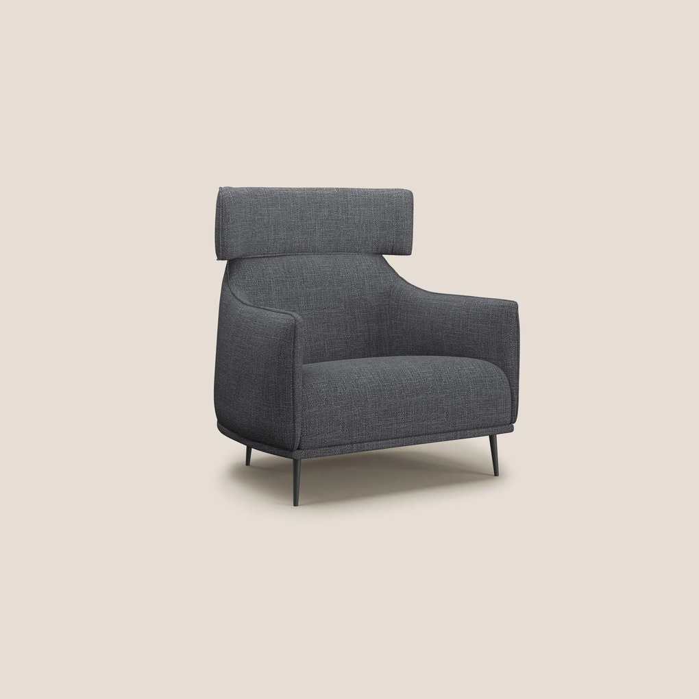 Zelda Poltroncina dal design moderno in morbido tessuto impermeabile T06 antracite