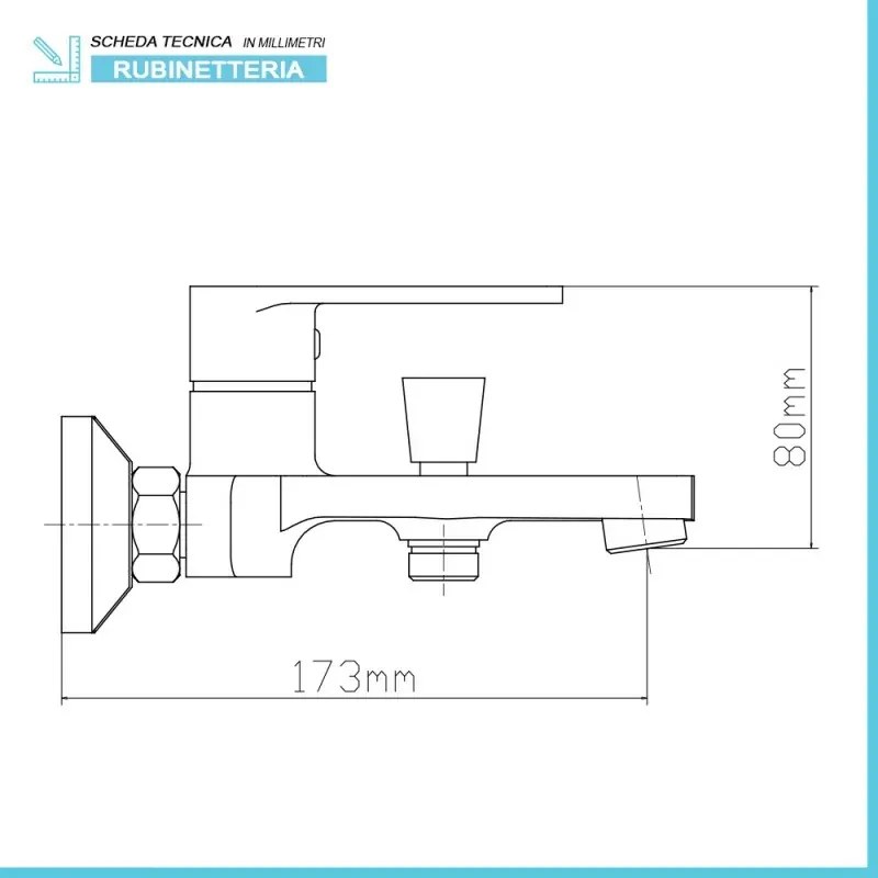 Miscelatore vasca con duplex cromato serie Recta