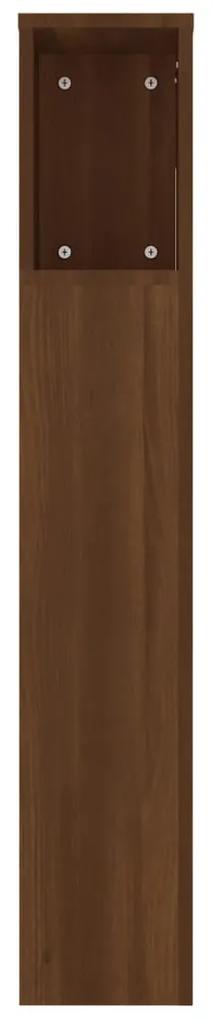 Testiera con scomparti rovere marrone 220x18,5x104,5 cm
