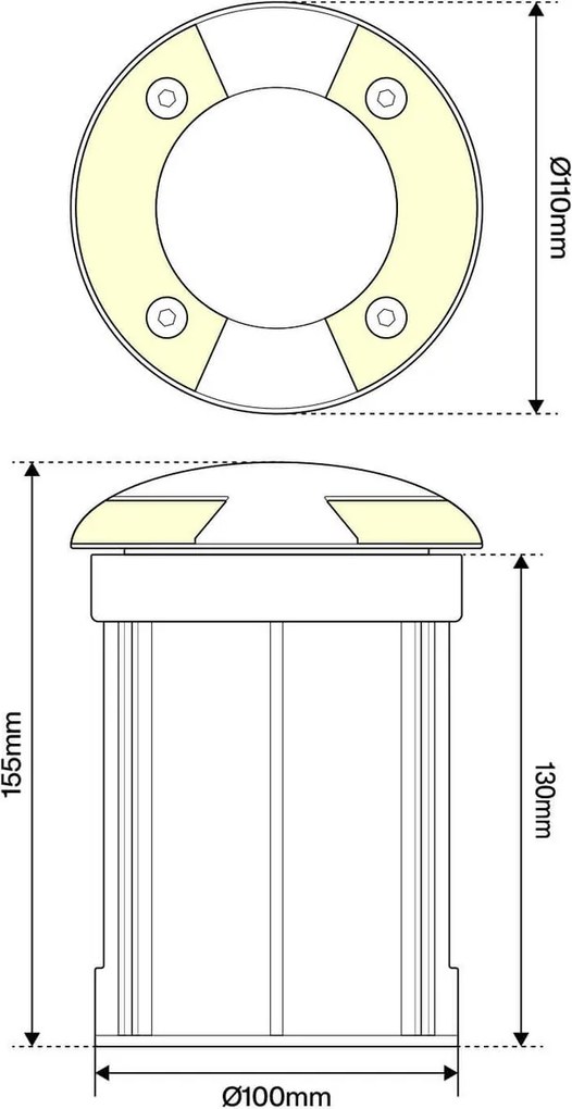 Faretto Carrabile Bidirezione GU10 IP67 - INOX con Doppio Pressacavo