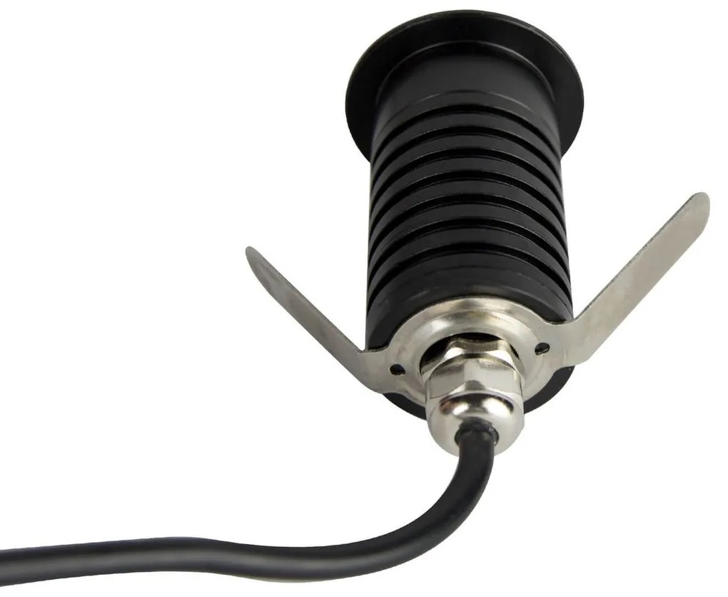 Faretto Segnapasso LED 3W IP67 Nero Professional Colore Bianco Caldo 2.700K