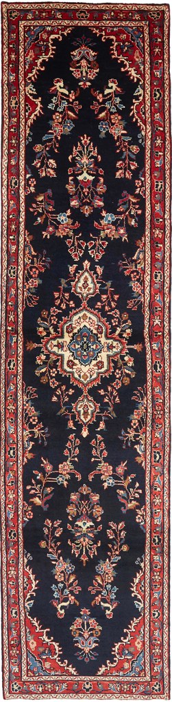 Hamedan Tappeto persiano 100 x 410 Blu (Iran) Annodato A Mano